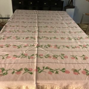 CHATHAM PINK ROSES BLANKET CIRCA 1950 s wool. MUST SEE RARE 🌸🌸💗💗💗💗